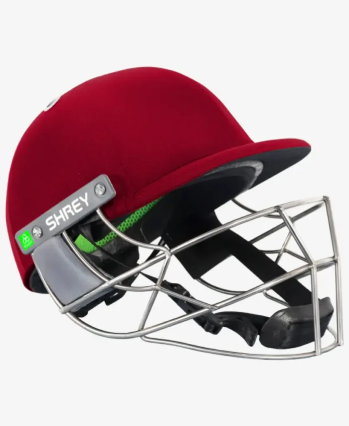 Maroon color Shrey Koroyd cricket helmet durable stainless steel safety helmet