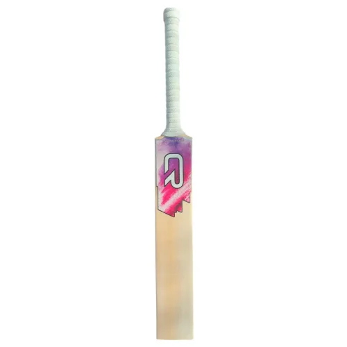 CR Sports Adult Cricket Bat with Premium English Willow, Vibrant Pink & Purple Splash Design, White Grip Handle